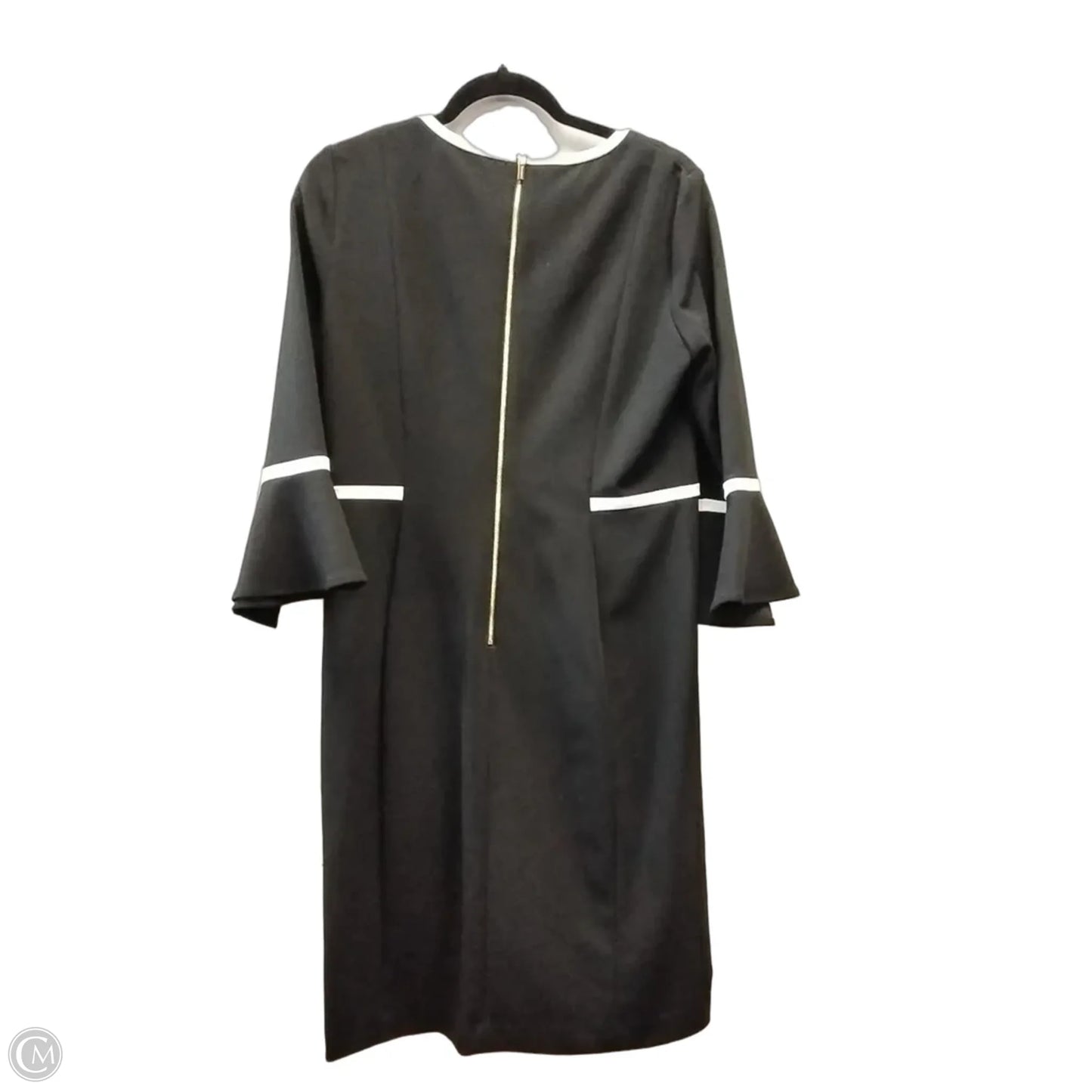 Dress Casual Midi By Calvin Klein In Black & White, Size: 12