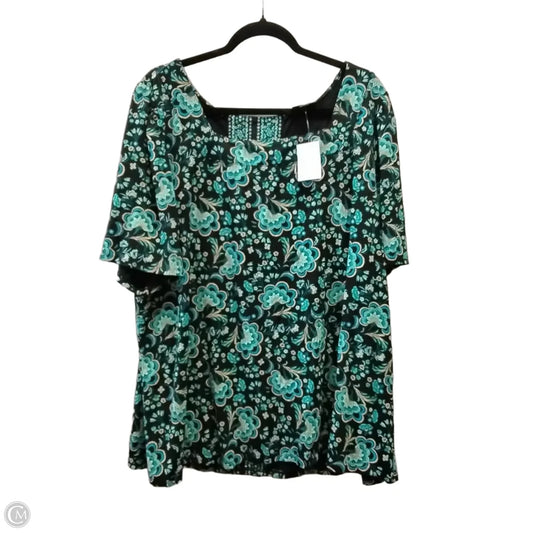 Blouse Short Sleeve By J. Jill In Floral Print, Size: 2x