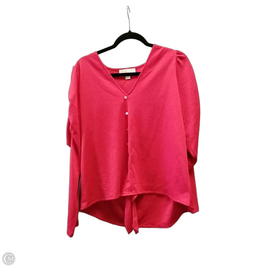 Blouse Long Sleeve By Michael By Michael Kors In Red, Size: Xl
