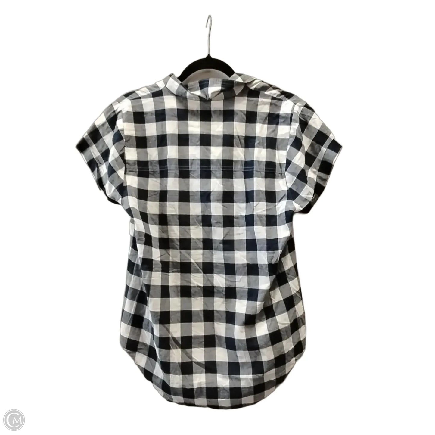 Blouse Short Sleeve By J. Crew In Checkered Pattern, Size: M