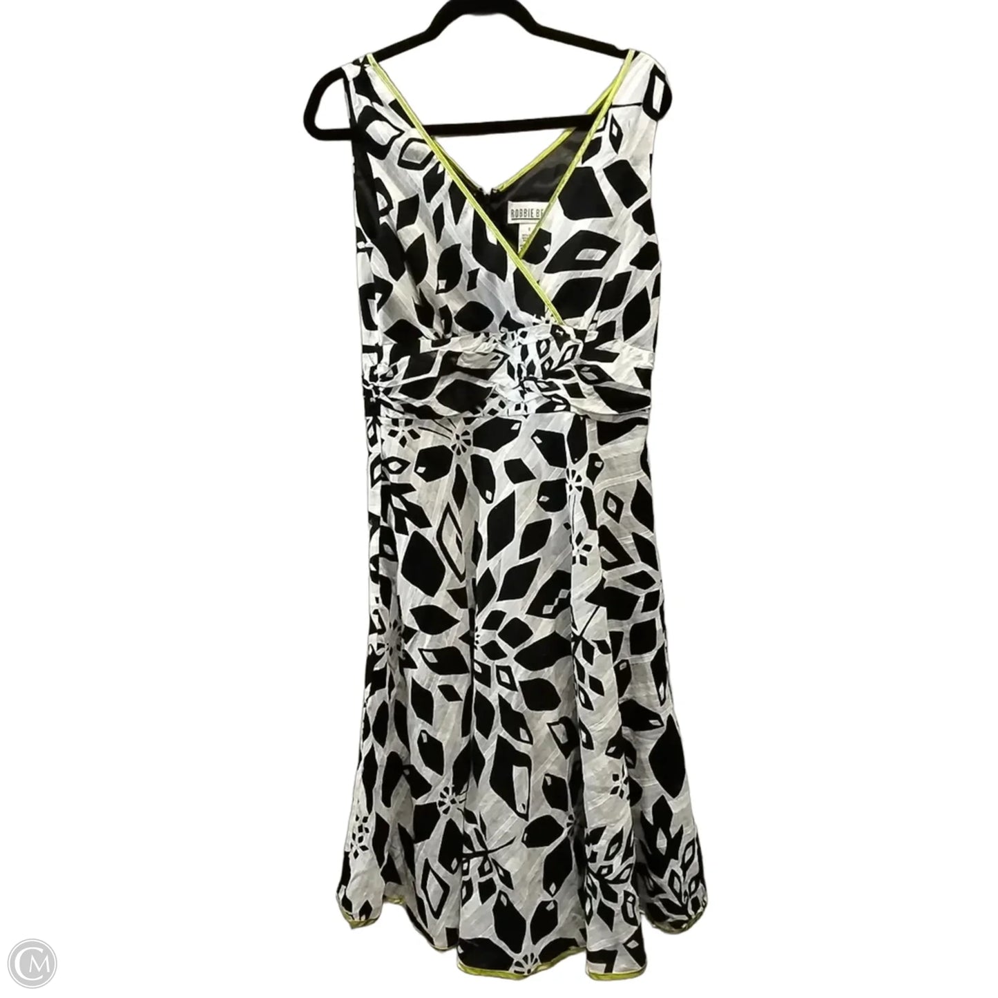 Dress Casual Midi By Robbie Bee In Black & White, Size: 12