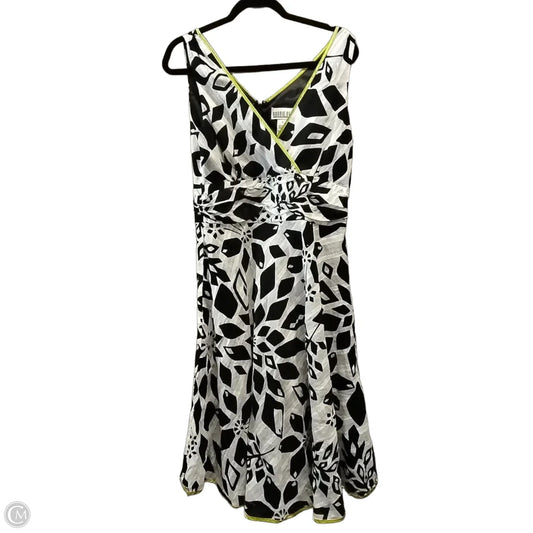 Dress Casual Midi By Robbie Bee In Black & White, Size: 12