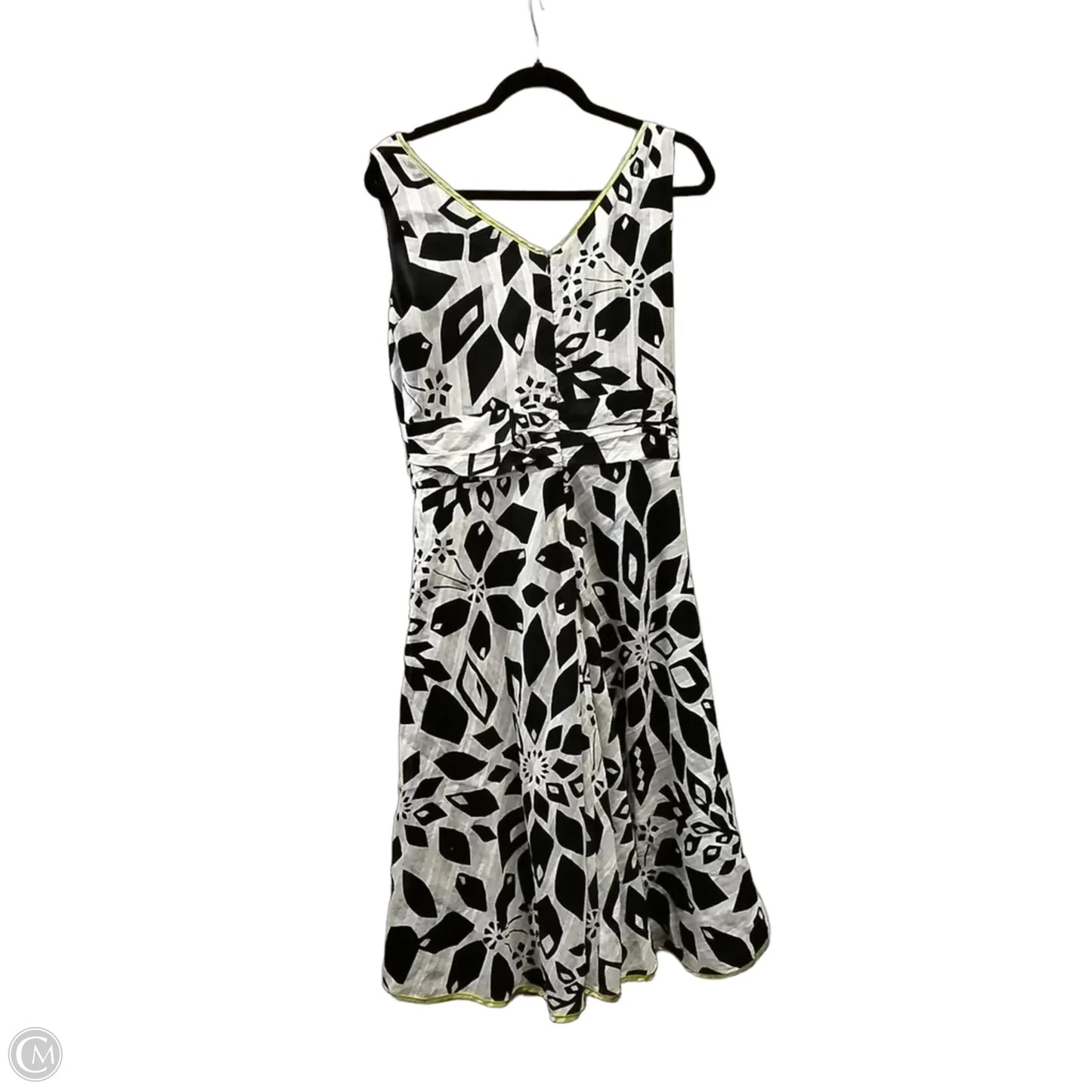 Dress Casual Midi By Robbie Bee In Black & White, Size: 12