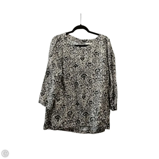 Top Long Sleeve By Soft Surroundings In Black & Brown, Size: L