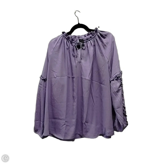Blouse Long Sleeve By Lane Bryant In Purple, Size: 14
