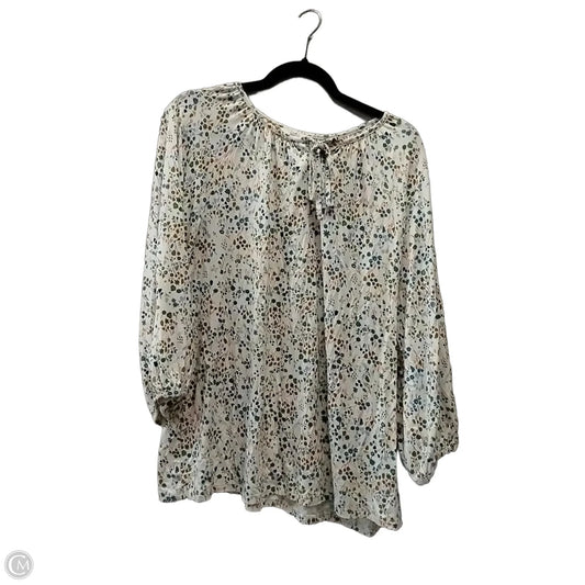 Blouse Long Sleeve By Croft And Barrow In Multi-colored, Size: Xl