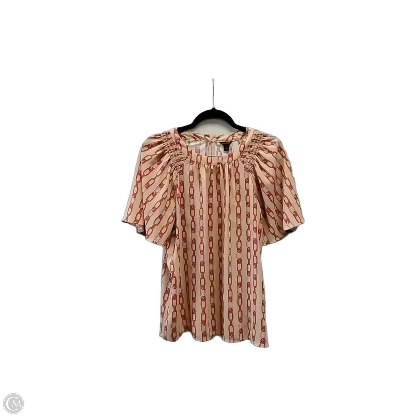Blouse Short Sleeve By Ann Taylor In Geometric Pattern, Size: S