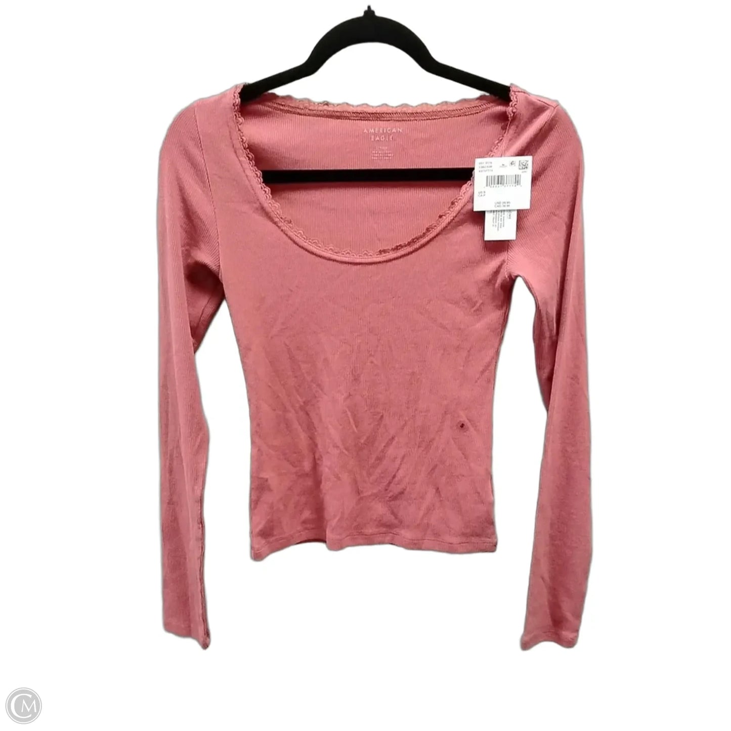 Top Long Sleeve By American Eagle In Pink, Size: S