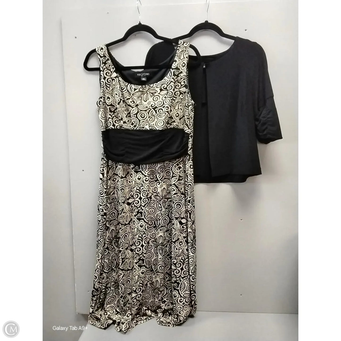 Dress Set 2pc By Perceptions In Black & Cream, Size: 12p