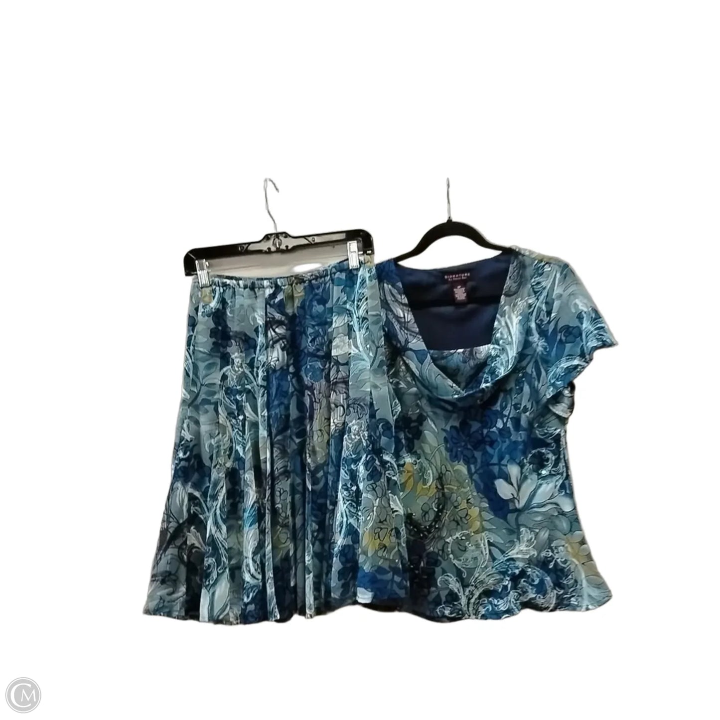 Skirt Set 2pc By Signature By Robbie Bee In Blue, Size: 12p