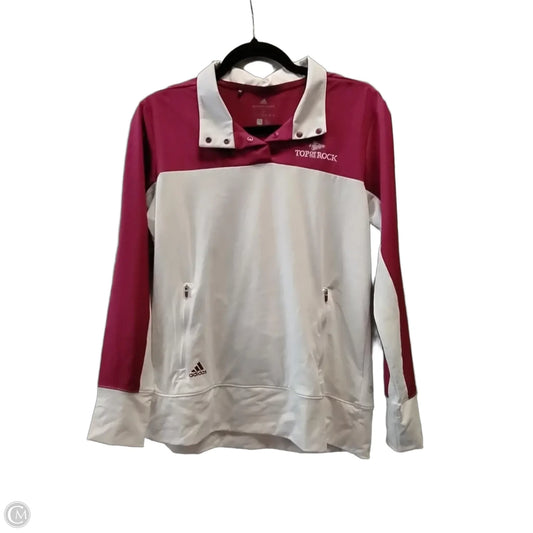 Athletic Top Long Sleeve Collar By Adidas In Pink, Size: M
