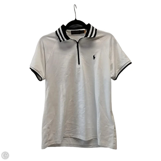 Athletic Top Short Sleeve By Polo Ralph Lauren In Black & White, Size: M