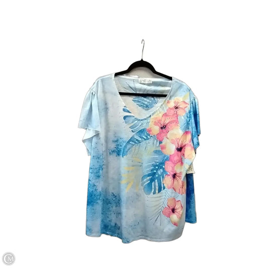 Top Short Sleeve By Terra & Sky In Multi-colored, Size: 3x