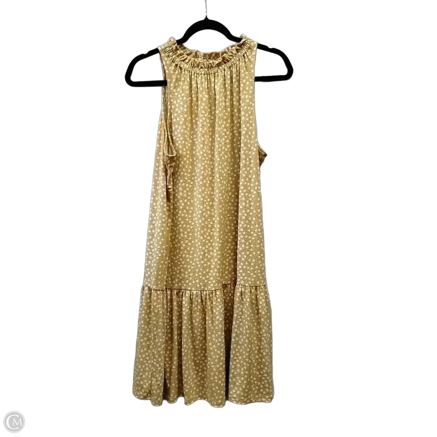 Dress Casual Midi By Banana Republic In White & Yellow, Size: L