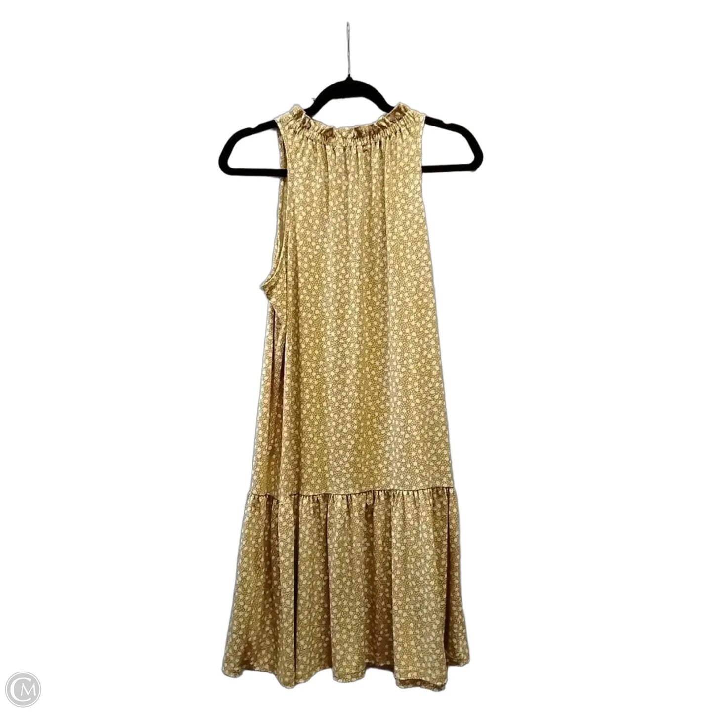 Dress Casual Midi By Banana Republic In White & Yellow, Size: L