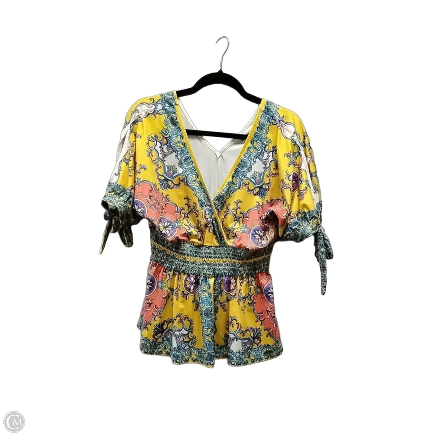 Blouse Long Sleeve By Flying Tomato In Geometric Pattern, Size: M