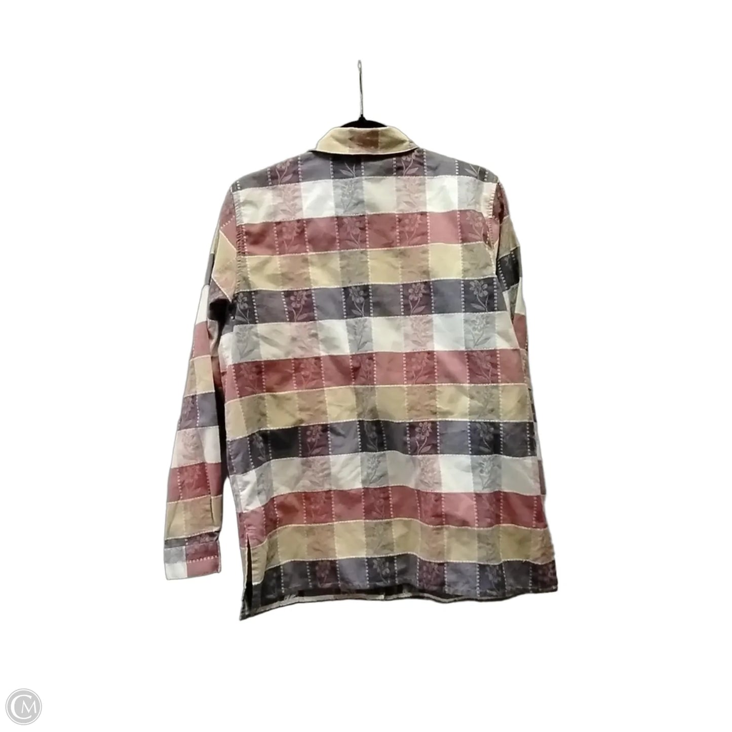 Blouse Long Sleeve By Alfred Dunner In Checkered Pattern, Size: L