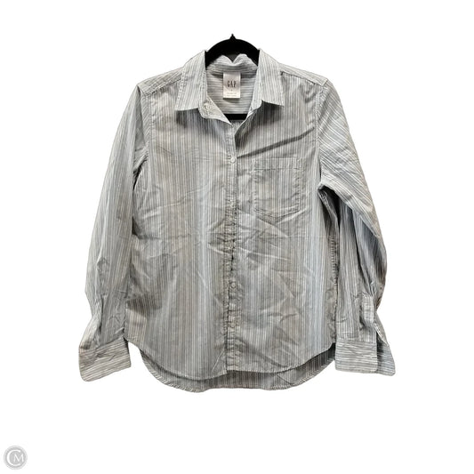 Blouse Long Sleeve By Gap In Striped Pattern, Size: S