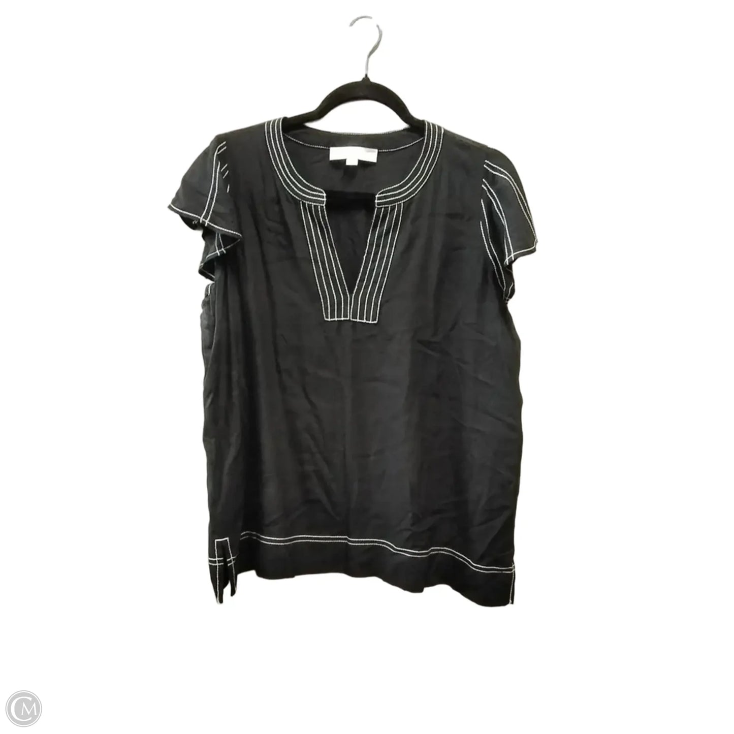 Top Short Sleeve By Loft In Black, Size: M