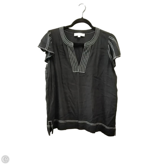 Top Short Sleeve By Loft In Black, Size: M