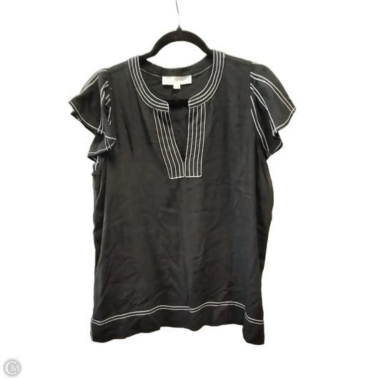 Top Short Sleeve By Loft In Black, Size: M