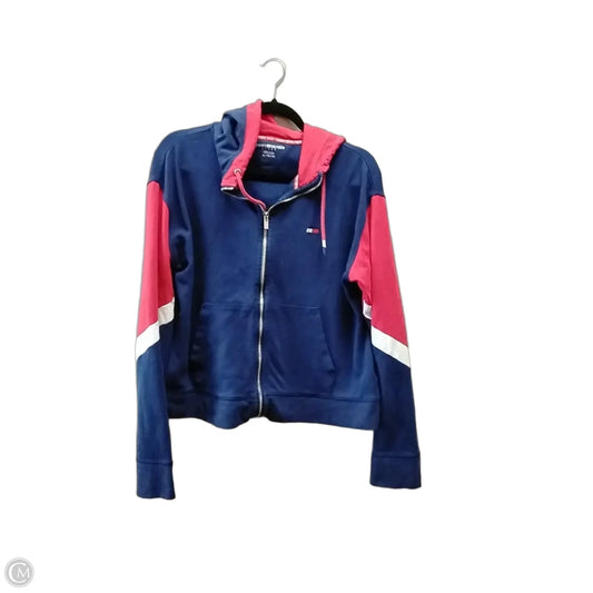 Sweatshirt Hoodie By Tommy Hilfiger In Blue & Red & White, Size: Xl