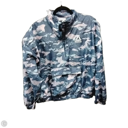 Athletic Jacket By Reebok In Camouflage Print, Size: L