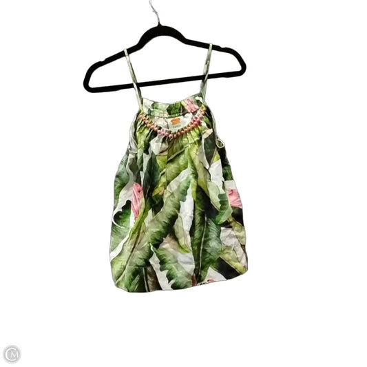 Top Sleeveless By Farm Rio In Green & Pink, Size: Xs