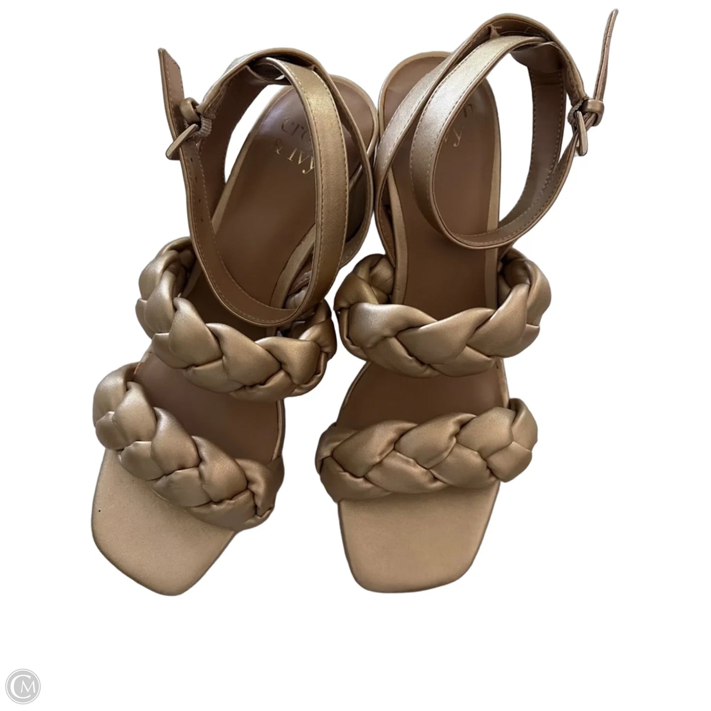 Shoes Heels Block By Crown And Ivy In Gold, Size: 7.5