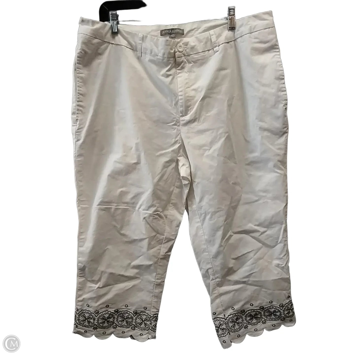 Pants Cropped By Jessica London In Blue & White, Size: 18w