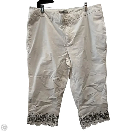 Pants Cropped By Jessica London In Blue & White, Size: 18w