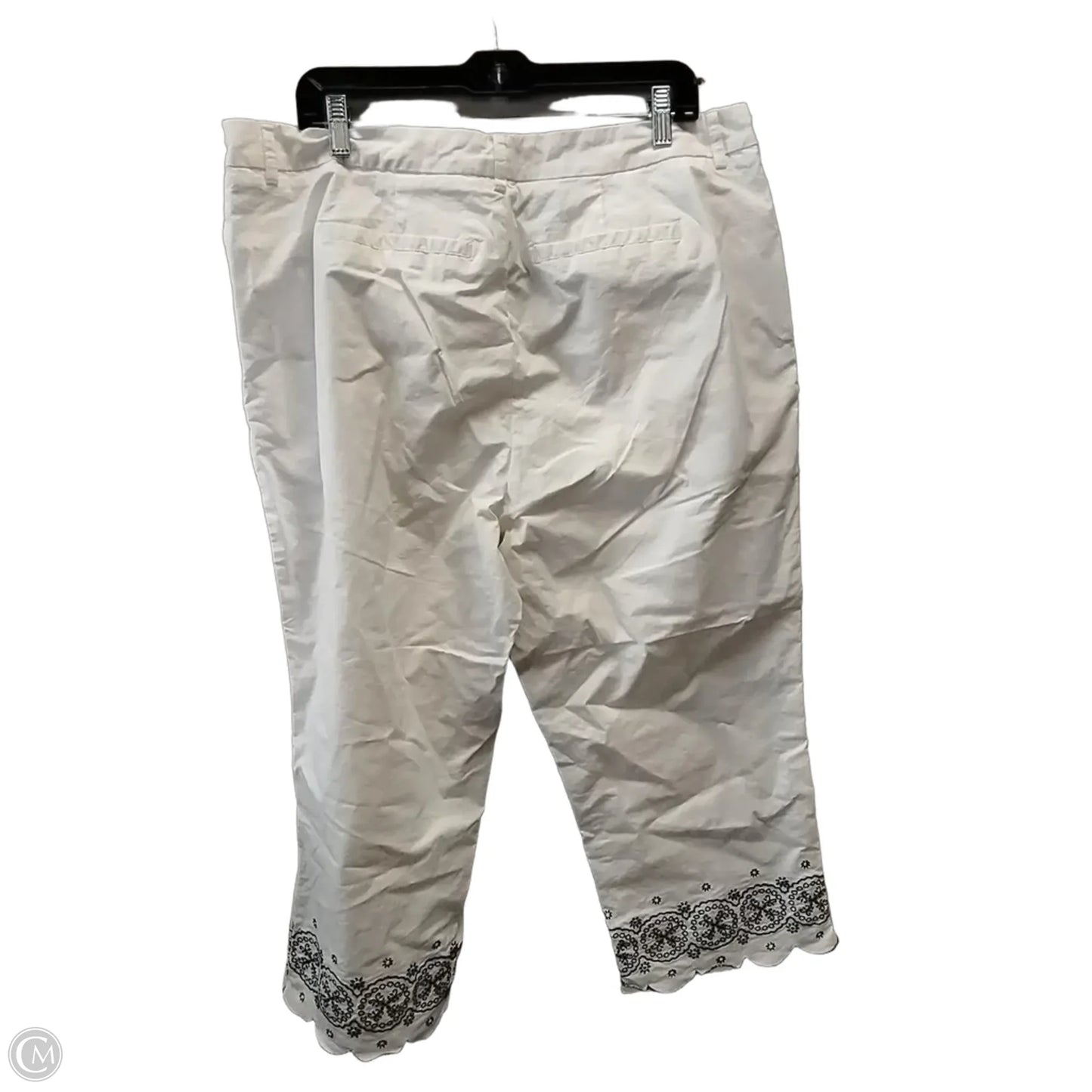Pants Cropped By Jessica London In Blue & White, Size: 18w