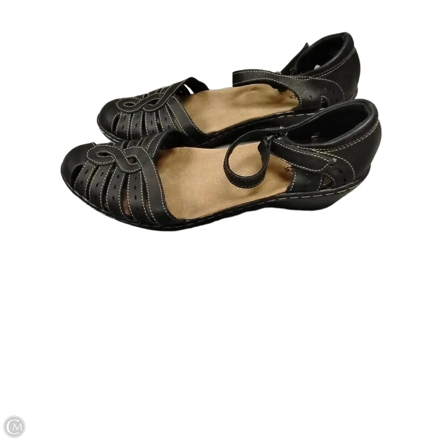 Sandals Flats By Clarks In Black, Size: 7