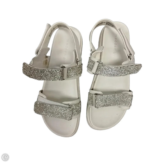 Sandals Flats By Madden Girl In Silver & White, Size: 5