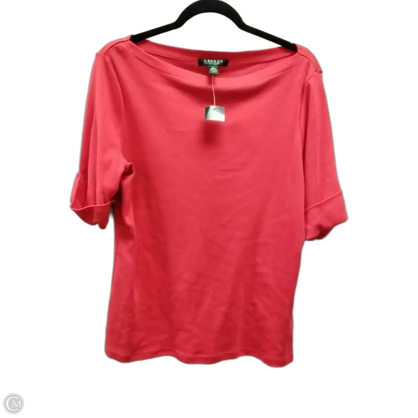 Top Short Sleeve By Lauren By Ralph Lauren In Red, Size: L