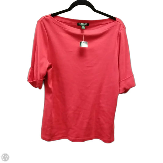 Top Short Sleeve By Lauren By Ralph Lauren In Red, Size: L