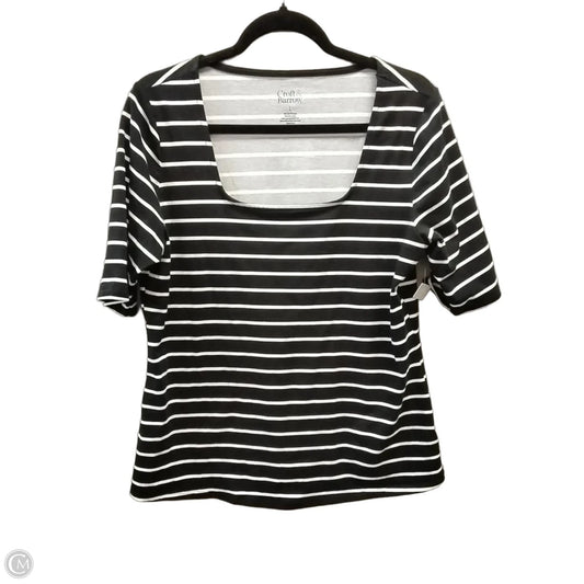 Top Short Sleeve By Croft And Barrow In Striped Pattern, Size: L