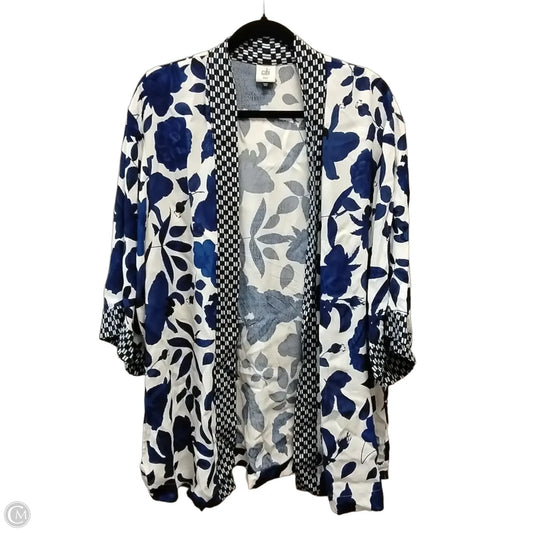 Kimono By Cabi In Blue & White, Size: Xs