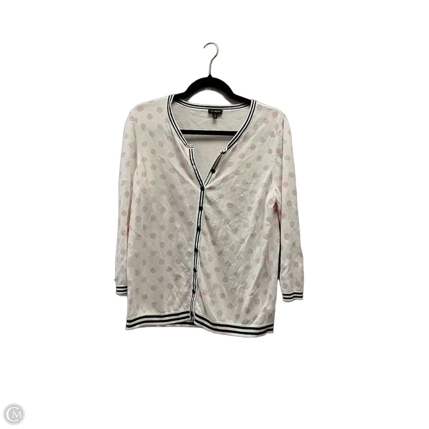 Sweater Cardigan By Talbots In Polkadot Pattern, Size: Xl