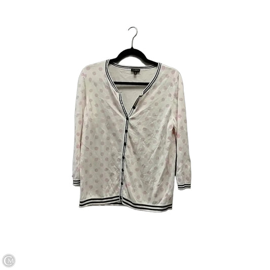 Sweater Cardigan By Talbots In Polkadot Pattern, Size: Xl