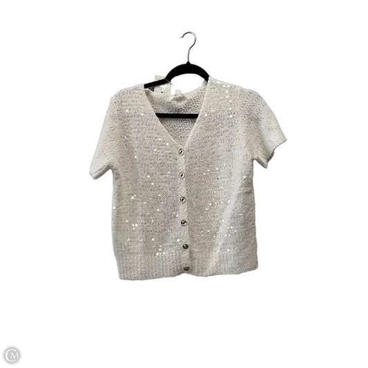 Sweater Short Sleeve By Clothes Mentor In White, Size: M