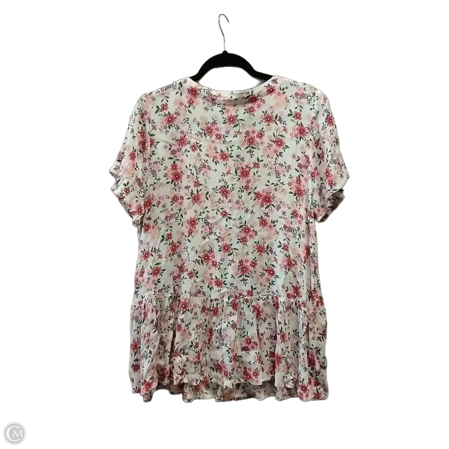 Top Short Sleeve By Indigo Rose In Floral Print, Size: 1x