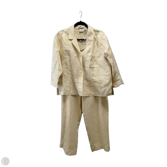 Pants Suit 2pc By Chicos In Yellow, Size: 10