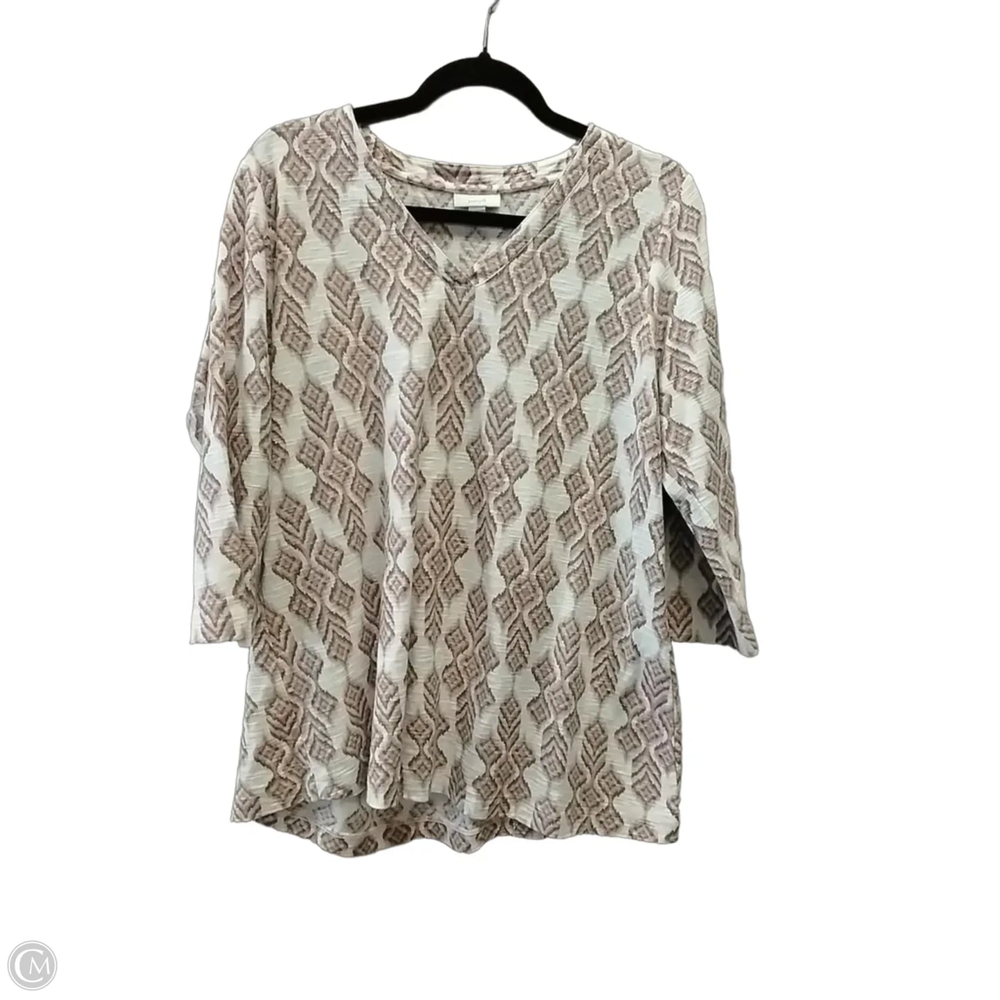 Top Long Sleeve By Pure Jill In Geometric Pattern, Size: L