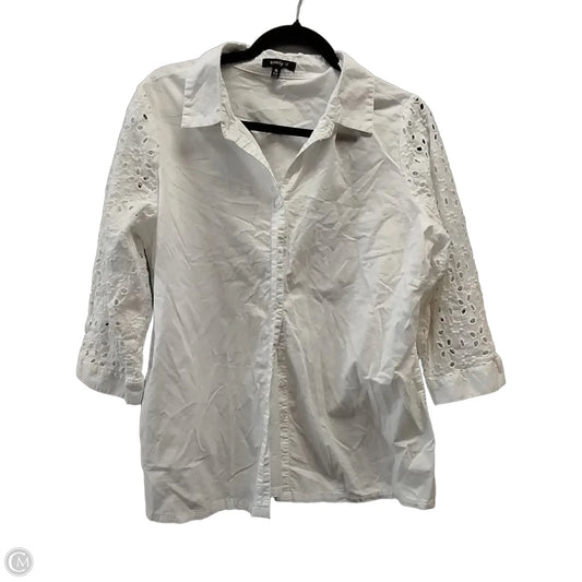 Blouse 3/4 Sleeve By Clothes Mentor In White, Size: Xl