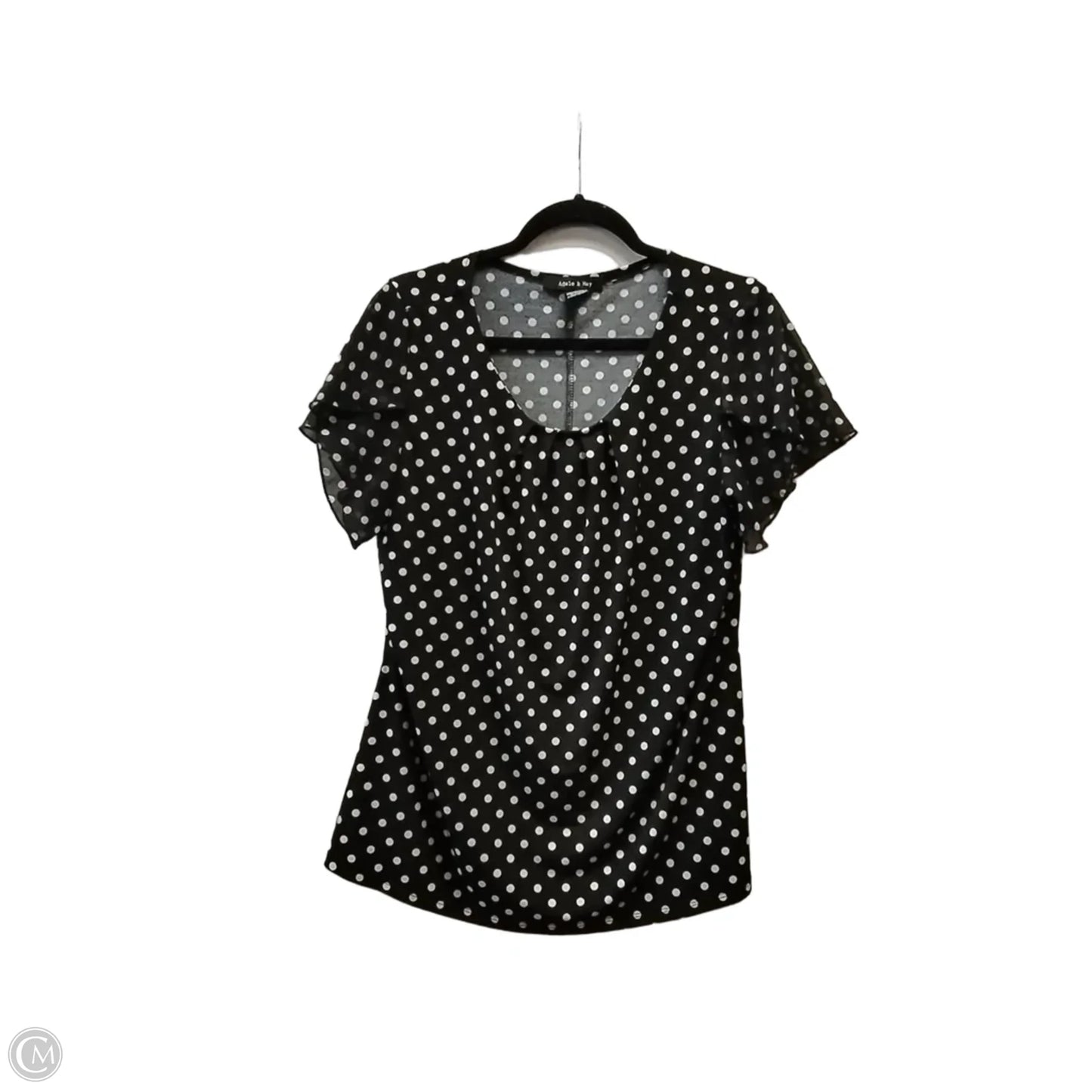 Blouse Short Sleeve By Clothes Mentor In Polkadot Pattern, Size: L