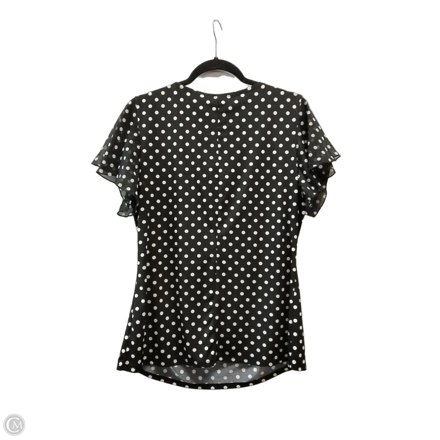 Blouse Short Sleeve By Clothes Mentor In Polkadot Pattern, Size: L