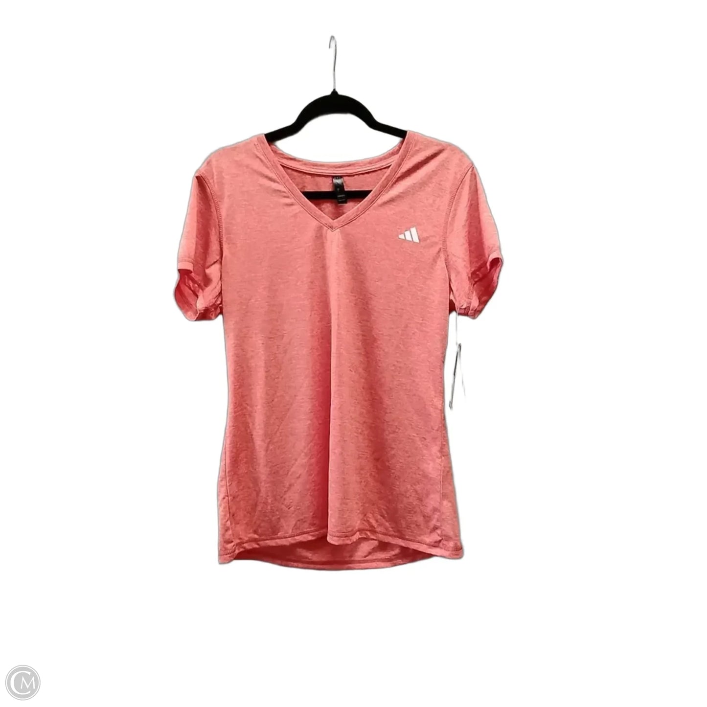 Athletic Top Short Sleeve By Adidas In Orange, Size: L