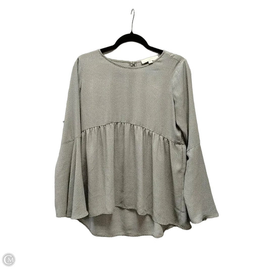 Blouse Long Sleeve By Loft In Black & Cream, Size: Xs