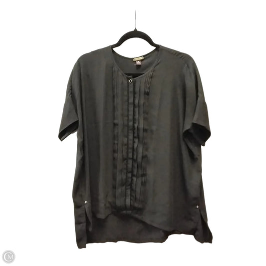Blouse Short Sleeve By Dana Buchman In Black, Size: Xs
